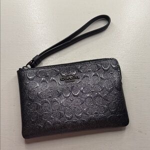 Coach Metallic Zipper Wristlet